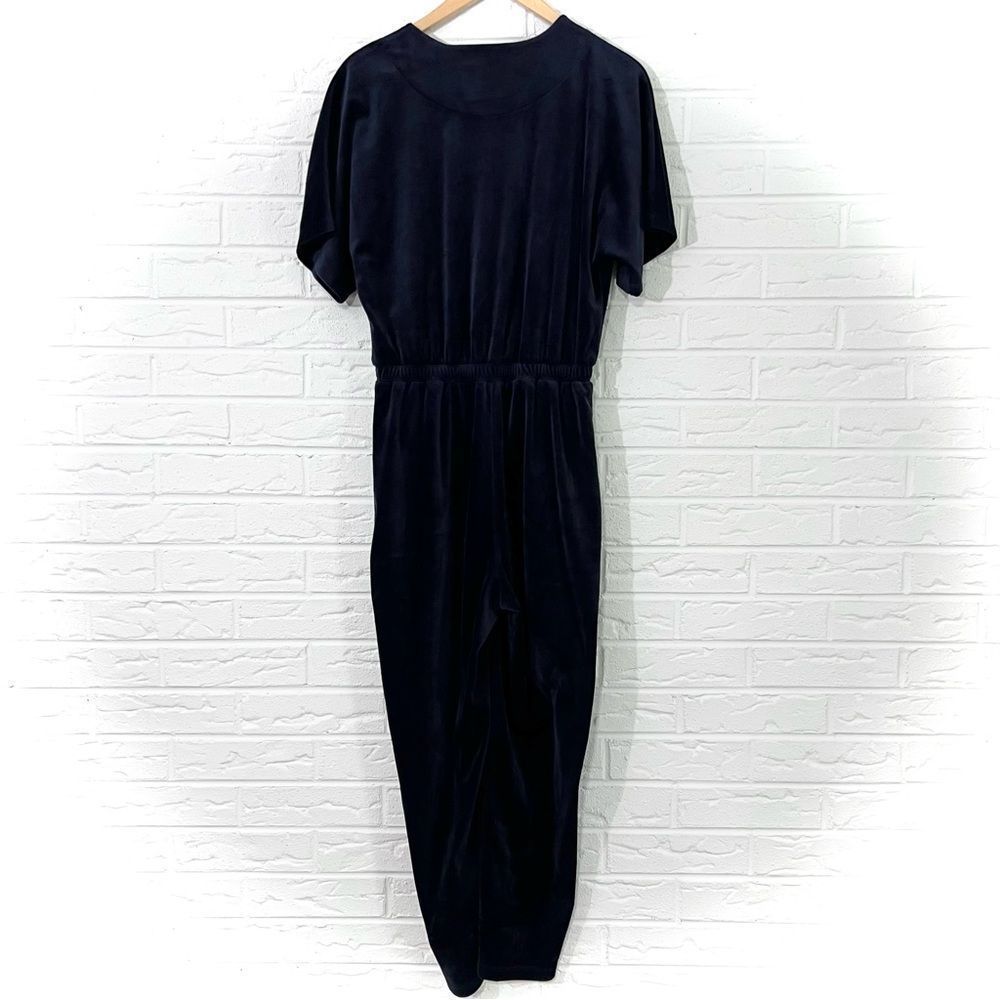 Anthropologie Saturday Sunday Navy Velour Short Sleeve Jumpsuit Size XS - Picture 7 of 9